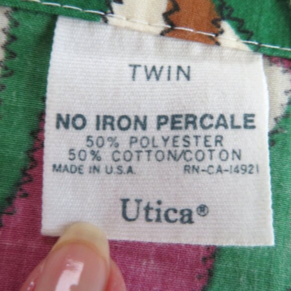 Vintage 1977 JP Stevens Twin Flat Sheet Flower Bouquet No Iron Percale USA Made - Picture 4 of 10